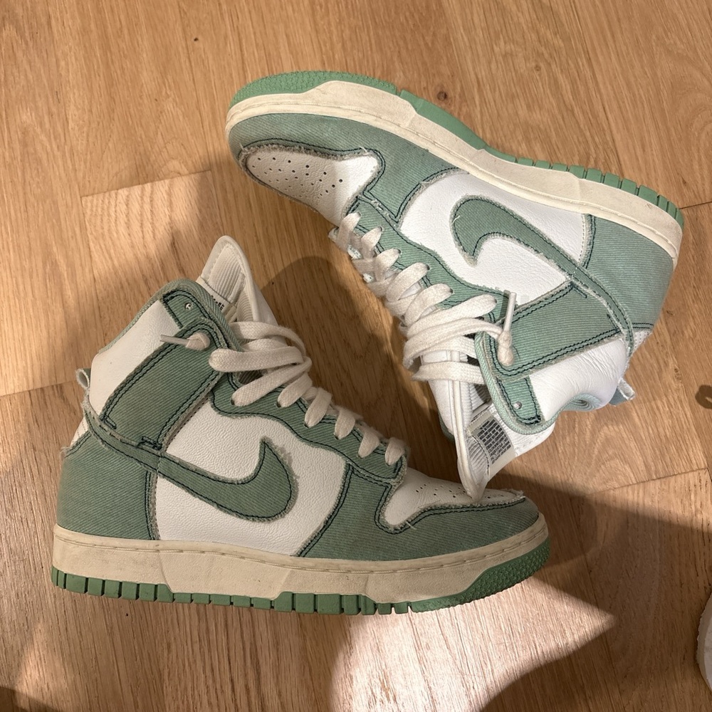 Nike High-Top Sneakers in Sage and White